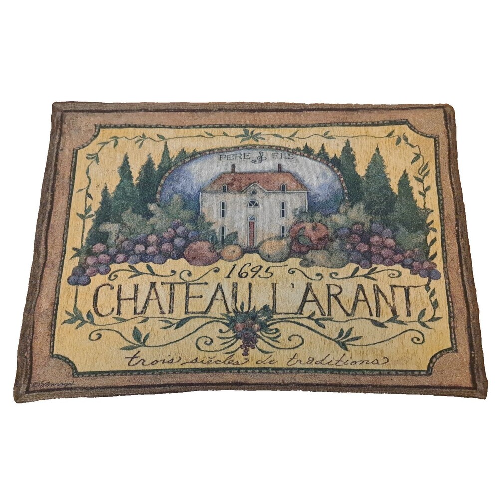 Susan Winget Tapestry Wall Hanging Wine Country 36x26 Vineyard Chateau L'Arant